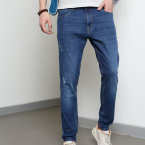 Shein Full Length Light Distress Slim Jeans