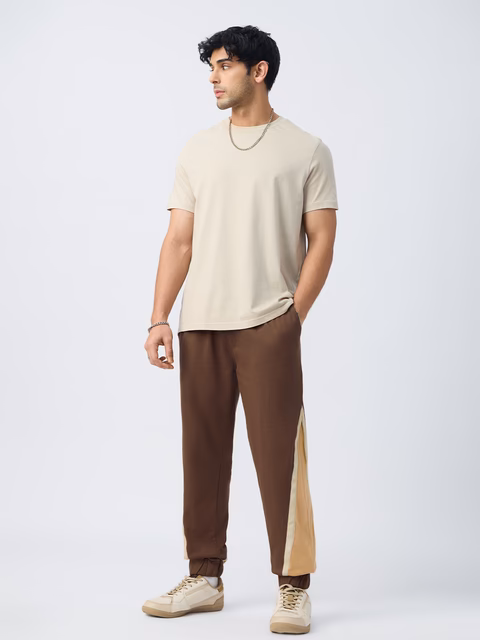 Colourblock Joggers: Mocha
