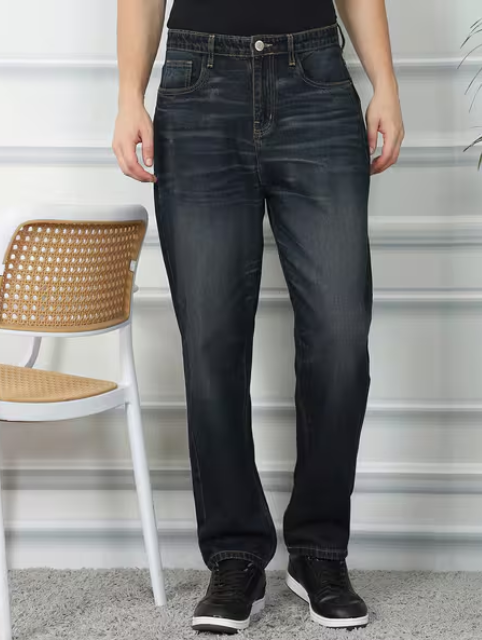 Shein Ankle Length Fly With Button Closure Mid Wash Jeans