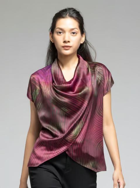 SHAYE Black Printed Top