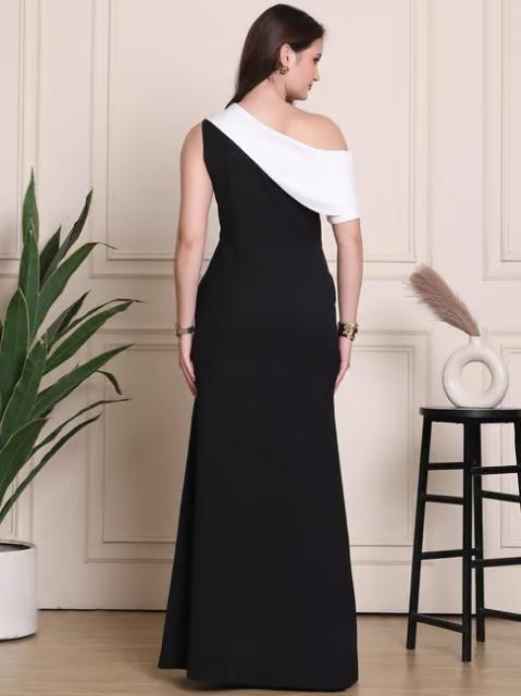 Exude Black Regular Fit Solid Dress - Image 2