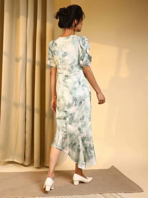 Pinacolada Grey Regular Fit Printed Dress - Image 2