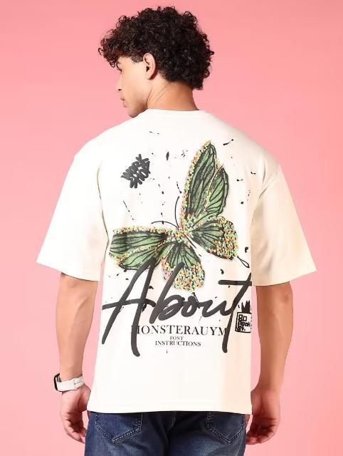 Men front & back print short sleeves t-shirt - Image 2