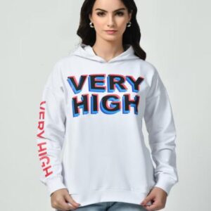 Women white typography sweatshirt