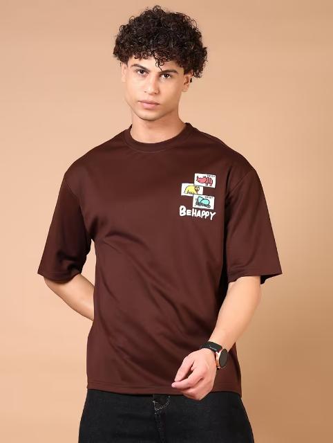 Men short sleeves front & back print t-shirt