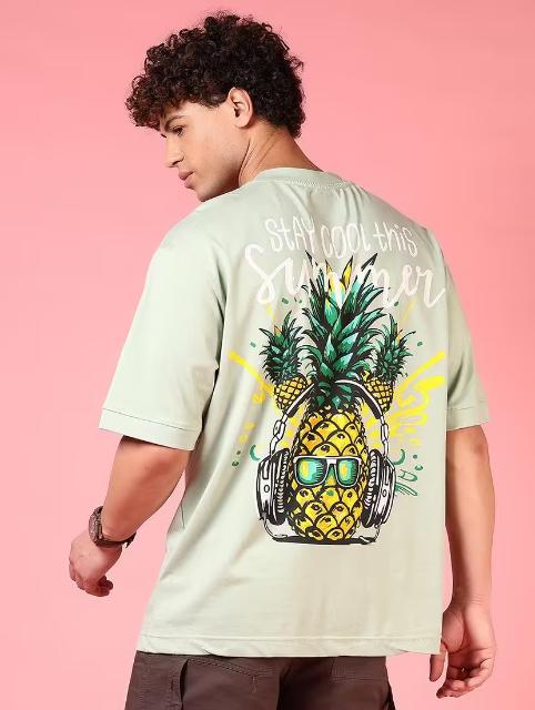 Men back print short sleeves t-shirt - Image 2