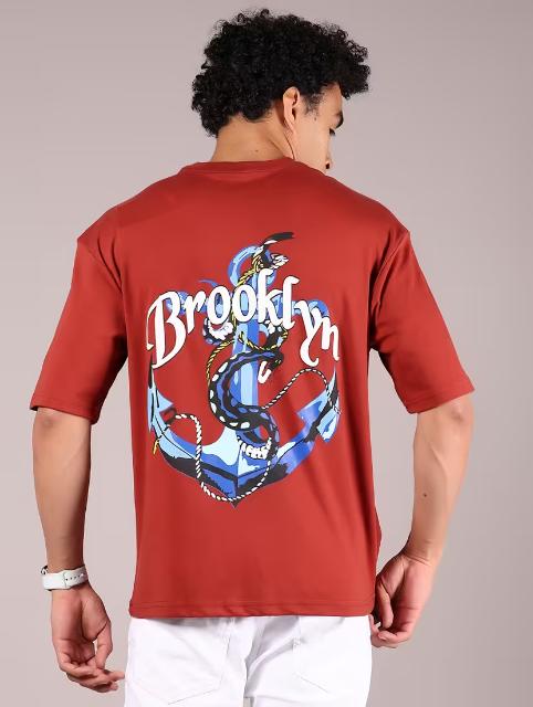 Men front & back print round neck regular fit t-shirt - Image 2